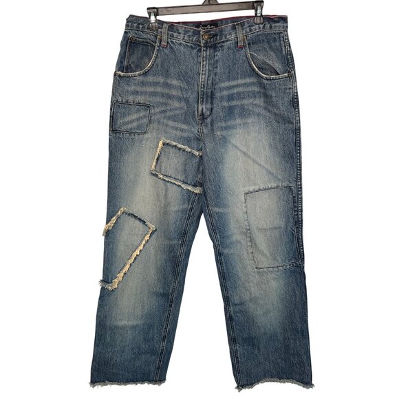 Sean John Jeans Baggy Patchwork Denim Y2K Size 32x32 Grunge Skater Hip Hop
